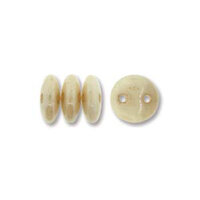 CzechMates 2 Hole Lentil 6mm - White Alabaster Orange Luster - 02010-14413 - 50 Bead Strand