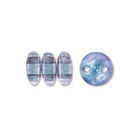 CzechMates 2 Hole Lentil 6mm - Crystal Lila Vega Luster - 00030-15726 - 50 Bead Strand