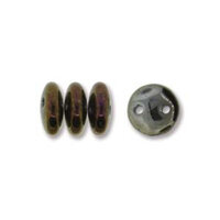 CzechMates 2 Hole Lentil 6mm - Iris Brown - 23980-21415 - 50 Bead Strand