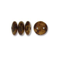 CzechMates 2 Hole Lentil 6mm - Beige Picasso - 13020-86800 - 50 Bead Strand