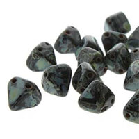 Pyramid Stud 6mm - Jet Picasso - PYR0623980-86800 - 25 Bead Strand