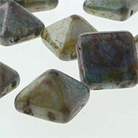 Pyramid Stud 12mm - Chalk Travertine Blue - PYR1202020-65431 - 12 Bead Strand