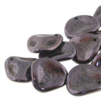 Petal 14mm x 13mm - Jet Travertine Blue - PTL1413-23980-65431 - 50 Bead Strand