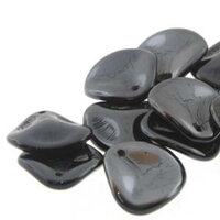 Petal 14mm x 13mm - Jet Full Chrome - PTL1413-23980-27200 - 50 Bead Strand