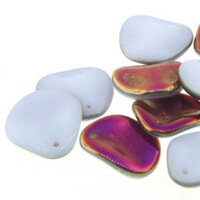 Petal 14mm x 13mm - Chalk Slipperit - PTL1413-02020-29500 - 50 Bead Strand
