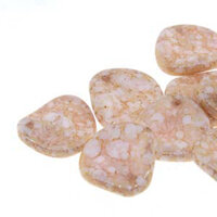 Petal 14mm x 13mm - Chalk Terracotta Red - PTL1413-02020-15495 - 50 Bead Strand