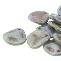 Petal 14mm x 13mm - Chalk Travertine Blue - PTL1413-02020-65431 - 50 Bead Strand