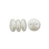 CzechMates 2 Hole Lentil 6mm - Pastel White - 02010-25001 - 50 Bead Strand