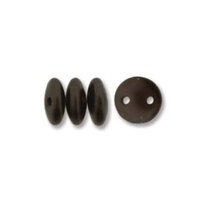 CzechMates 2 Hole Lentil 6mm - Pastel Dark Brown - 02010-25036 - 50 Bead Strand
