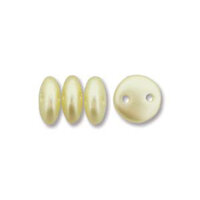 CzechMates 2 Hole Lentil 6mm - Pastel Cream - 02010-25039 - 50 Bead Strand
