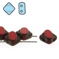 Silky 6mm Table Cut - Opaque Red Travertine - SQ2C06-93190-86800 - 40 Bead Strand