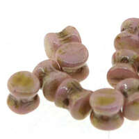 Pellet Beads - 30 Bead Strand - PLT46-03000-65491 - Chalk White Travertine Red