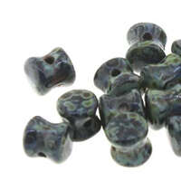 Pellet Beads - 30 Bead Strand - PLT46-23980-86805 - Jet Dark Travertine