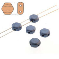 Honeycomb 6mm - HC0623980-79031 - Metallic Suede Blue - Jet - 30 Bead Strand
