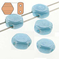 Honeycomb 6mm - HC0663030-14400 - Opaque Blue Turquoise Luster - 30 Bead Strand