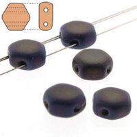 Honeycomb 6mm - HC0623980-21105 - Matte Jet White Iris - 30 Bead Strand