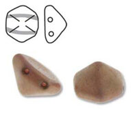 Pyramid Hex 12mm x 7.7mm - Matte Chalk Red Luster - PYH12-02020-M14495 - 12 Bead Strand