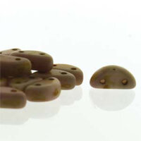 Half Moon 8mm x 4mm - Matte Chalk Travertine Red - HMN84-WHM65491 - 50 Bead Strand