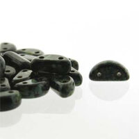 Half Moon 8mm x 4mm - Jet Picasso - HMN84-J86800 - 50 Bead Strand