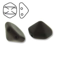 Pyramid Hex 12mm x 7.7mm - Matte Jet Lila Vega - PYH12-23980-85726 - 12 Bead Strand