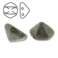 Pyramid Hex 12mm x 7.7mm - Matte Chalk White  - PYH12-03000-85432 - 12 Bead Strand