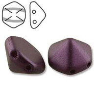 Pyramid Hex 12mm x 7.7mm - Pastel Bordeaux - PYH12-25032 - 12 Bead Strand