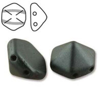 Pyramid Hex 12mm x 7.7mm - Pastel Hematite - PYH12-25037 - 12 Bead Strand