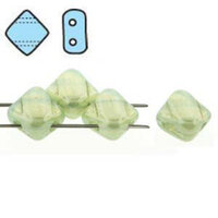 Silky 6mm - Milky Jonquil  Green Luster - SQ206-81000-14457 - 40 Bead Strand