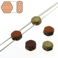 Honeycomb 6mm - HC0623980-98842 - Matte Jet California Gold - 30 Bead Strand