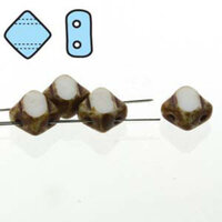 Silky 6mm Table Cut - Chalk Dark Travertine - SQ2C06-03000-86805 - 40 Bead Strand