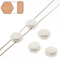 Honeycomb 6mm - HC0625001 - Pastel White - 30 Bead Strand