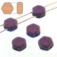 Honeycomb 6mm - HC0633050-29573WB - Matte Opaque Royal Blue Sliperit Laser Web - 30 Bead Strand