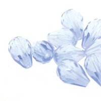 10mm x 7mm Fire Polish Drop Bead - Light Sapphire 3003 - 50 Bead Strand