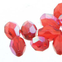 7mm x 5mm Fire Polish Drop Bead - Siam AB 9008AB - 50 Bead Strand