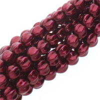 4mm Burgundy Melon Round Beads - 120 Bead Strand - 17965