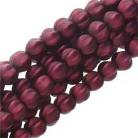 4mm Matte Burgundy Melon Round Beads - 120 Bead Strand - 17965M