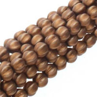 4mm Matte Antique Gold Melon Round Beads - 120 Bead Strand - 10146M