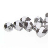 6mm Fire Polish Beads - Silver Pearl 70484 - 75 Bead Strand