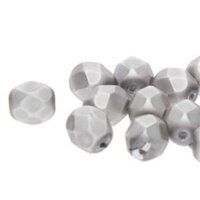 8mm Fire Polish Beads - Matte Silver Pearl 70484M - 75 Bead Strand