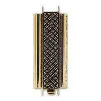 Beadslide Clasp Cross Hatch - Antique Gold - CLSP207AG-36