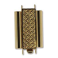 Beadslide Clasp Cross Hatch - Gold  - CLSP207GP-22