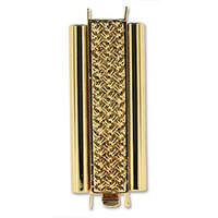 Beadslide Clasp Cross Hatch - Gold - CLSP207GP-36