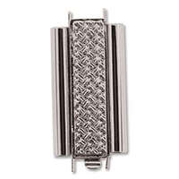 Beadslide Clasp Cross Hatch - Rhodium - CLSP207SP-30
