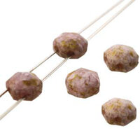 Honeycomb Chiseled Jewel 6mm - HCJ0602010-15695 - Chalk Senegal Brown - 30 Bead Strand