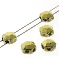 Honeycomb Chiseled Jewel 6mm - HCJ0600030-26443 - Amber - 30 Bead Strand