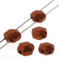 Honeycomb Chiseled Jewel 6mm - HCJ0600030-01750 - Bronze Fire Red - 30 Bead Strand