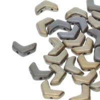 Chevron Duo Beads - 2 Hole - 30 Bead Strand - CHV10400030-01670 - Crystal Grey Rainbow