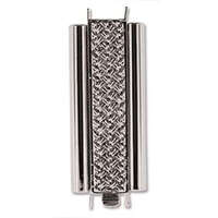 Beadslide Clasp Cross Hatch - Rhodium - CLSP207SP-36