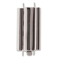 Beadslide Clasp Smooth Plain - Rhodium - CLSP216SP-30