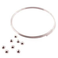 Silver Plated Memory Wire 2.25in 12 Turns + 5mm Endcaps 8/bg - CBWS225-MWEC